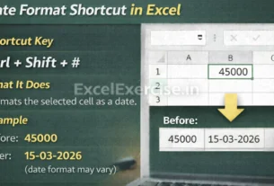 Date Format Shortcut in Excel