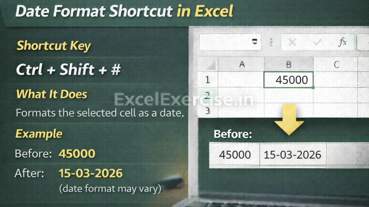 Date Format Shortcut in Excel
