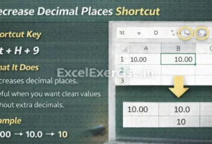 Decrease Decimal Places Shortcut