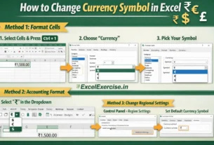 How to change currency symbol in Excel